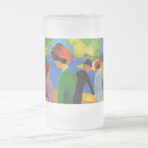 August Macke - Dame in einer grünen Jacke Kaffee Tasse