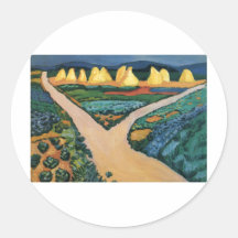 August Macke - Gemüse stellt Öl 1911 auf Leinwand  Runde Sticker
