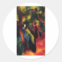 August Macke - Sonniger Weg - 1913 - sonniges Weis Runde Aufkleber