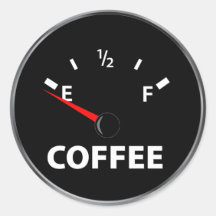 Aus Kaffee-Kraftstoffanzeige heraus Runde Aufkleber