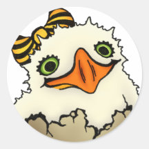Ausgebrütetes Babyhuhn Runder Sticker