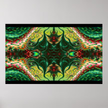 Ausgesetztes symmetrisches Fraktal 3D Poster