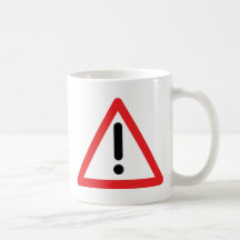 Ausrufezeichenverkehrsikone Kaffee Tasse