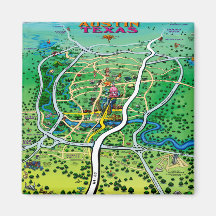 Austin-Karte Kühlschrankmagnet