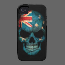 Australian Flag Skull on Black casemate hüllen