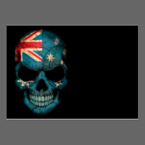 Australian Flag Skull on Black visitenkarten