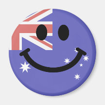 Australian flag smiley face magnets