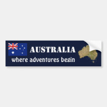Australien-Flagge + Karten-Autoaufkleber