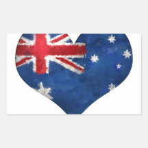 Australien-Flaggen-Schmutz-Herz Aufkleber