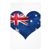 Australien-Flaggen-Schmutz-Herz Individuelles Druckpapier