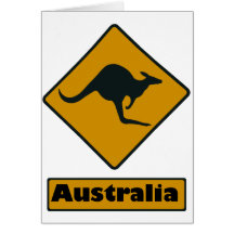 Australien-Verkehrsschild - Känguru-Überfahrt Karten