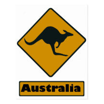 Australien-Verkehrsschild - Känguru-Überfahrt Postkarten