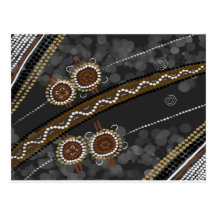 Australische eingeborene Kunst - verlorene Stämme Postkarte