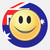 Australischer Flaggen-Smiley-Aufkleber