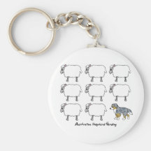 Australischer Schäfer, der Schafe Keychain in Herd Schlüsselbänder