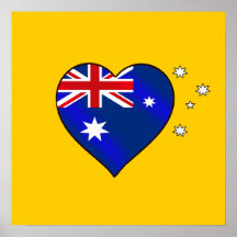 Australisches Herz von Australien-Australier Oi Li Plakat
