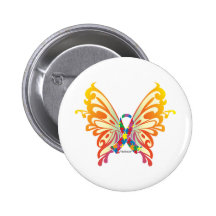 Autismus-Band-Schmetterling Buttons