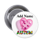 Autismus-Bewusstseins-Knopf-Rosa-Herz fertigen bes Anstecknadelbuttons