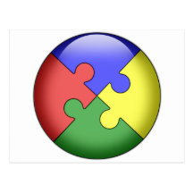 Autismus-Puzzlespiel-Ball Postkarte