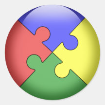 Autismus-Puzzlespiel-Ball Runde Sticker