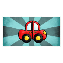 Auto-Cartoon Fotografischer Druck
