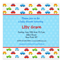 Auto-LKW-Jungen-Babyparty-Einladungen