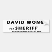 Autoaufkleber - David Wong für Sheriff B/W 2