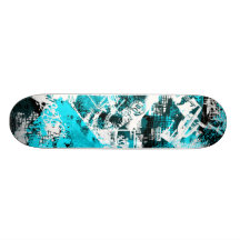 "Autoreise-" Skateboard in Turq Individuelles Deck