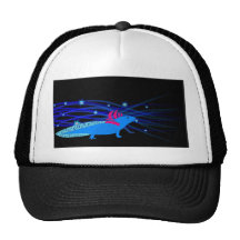 Axolotl Blau mit Sternen Truckermützen