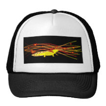 Axolotl Gold-Albino auf Schwarz Baseball Caps