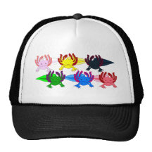 Axolotl Muster Frontal Kultkappe