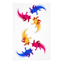 Axolotl Trio Personalisierte Druckpapiere