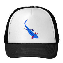 Axolotl von Oben blau Baseballmützen