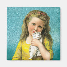 Ayers Pillen-Mädchen mit Katze Magnete