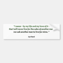 Ayn Rand-Zitat Autosticker