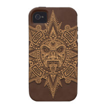 Aztekische Sun-Maske, Brown Vibe iPhone 4 Hülle