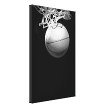 B&W Basketball eingewickelte Leinwand Gespannte Galeriedrucke