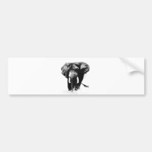 B&W Elefant Autoaufkleber