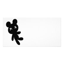 B&W kleiner toter Teddybär Photo Karten