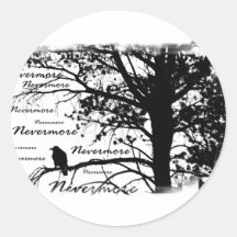 B&W Raven Nevermore Silhouette Sticker