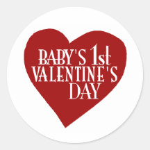 Baby-1. Valentinstag Runder Aufkleber