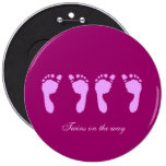 Baby-Abdrücke (Mädchen-Zwillinge) Anstecknadelbuttons