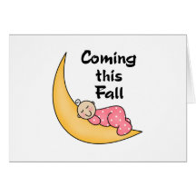 Baby auf Mond-Fall Grußkarten