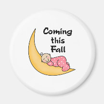 Baby auf Mond-Fall Kühlschrankmagnet