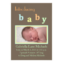 Baby Baby-Mitteilung Individuelle Ankündigung