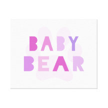 Baby bear - pink canvas prints