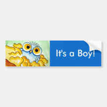 BABY-BLAU-EULE 1, ist es ein Junge! AUTOAUFKLEBER
