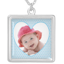 Baby-Blau-Herz-Baby-Foto Selbst Gestaltete Halskette
