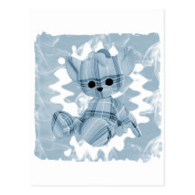 Baby-Blau-Spiralen-Rauch-Teddybär Postkarte