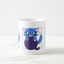 Baby-blauer Toon-Kätzchen Skye Becher Kaffee Tasse